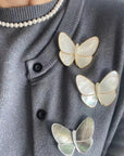 Elegant White Mother of Pearl Butterfly Brooch - floysun