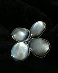 Exquisite Natural Black Mother - of - Pearl Lilac Flower Brooch - floysun