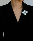 Exquisite Natural Black Mother - of - Pearl Lilac Flower Brooch - floysun