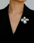 Exquisite Natural Black Mother - of - Pearl Lilac Flower Brooch - floysun