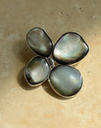 Exquisite Natural Black Mother - of - Pearl Lilac Flower Brooch - floysun