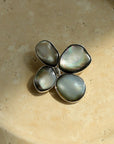 Exquisite Natural Black Mother - of - Pearl Lilac Flower Brooch - floysun