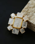 Fashion Rock Sugar White Crystal Brooch - floysun