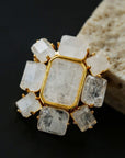 Fashion Rock Sugar White Crystal Brooch - floysun