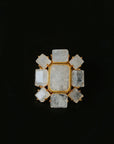Fashion Rock Sugar White Crystal Brooch - floysun