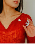 Flying Dove of Peace Brooch Handcrafted Vintage Texture - floysun