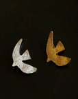 Flying Dove of Peace Brooch Handcrafted Vintage Texture - floysun