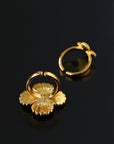 “Fortune Circle” Shell Hibiscus & Clover Ring