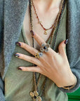 “Fortune Circle” Shell Hibiscus & Clover Ring