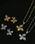 French Luxe Brushed Metal Butterfly Necklace