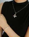 French Luxe Brushed Metal Butterfly Necklace