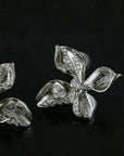 French Luxury Brushed 925 Silver Butterfly Stud Earrings