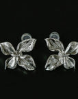 French Luxury Brushed 925 Silver Butterfly Stud Earrings S925 Sterling Silver