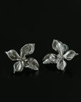 French Luxury Brushed 925 Silver Butterfly Stud Earrings