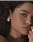 Geometric Baroque Pearl Square Earrings