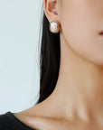 Geometric Baroque Pearl Square Earrings