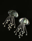 Gray & White Mother - of - pearl Glass Jellyfish Brooch - floysun