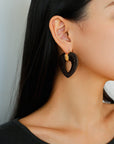 Handwoven Leather Heart Large Hoop Earrings – Multi-Color