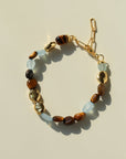 Irregular Tiger’s Eye & Aquamarine Bracelet - floysun
