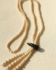 Long White Howlite & Horn Pendant Necklace