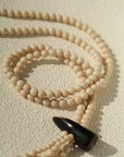 Long White Howlite & Horn Pendant Necklace
