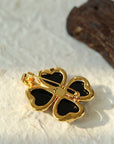 Lucky Clover Black Agate Brooch - floysun