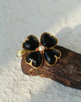 Lucky Clover Black Agate Brooch - floysun
