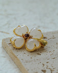 Lucky Clover White Crystal Brooch - floysun