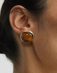Melange Tiger’s Eye Stud Earrings - floysun