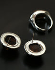 Melange Tiger’s Eye Stud Earrings - floysun