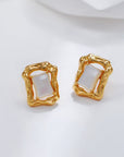 MOP Square Photo Frame Earrings - ORE Jewelry