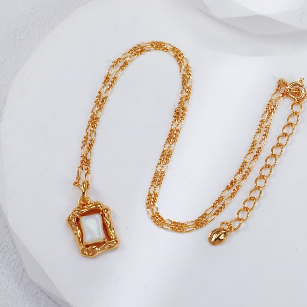 MOP Square Photo Frame Pendant - ORE Jewelry