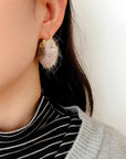 Morandi Fuzzy Yarn Hoop Earrings