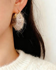 Morandi Fuzzy Yarn Hoop Earrings