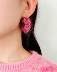 Morandi Fuzzy Yarn Hoop Earrings