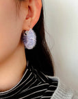 Morandi Fuzzy Yarn Hoop Earrings