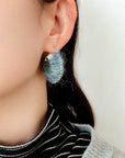 Morandi Fuzzy Yarn Hoop Earrings