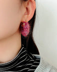 Morandi Fuzzy Yarn Hoop Earrings