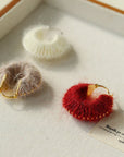 Morandi Fuzzy Yarn Hoop Earrings