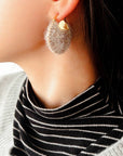 Morandi Fuzzy Yarn Hoop Earrings