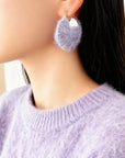 Morandi Fuzzy Yarn Hoop Earrings