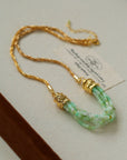 Natural Stone Multi-Layer Twist “Smile” Necklace Australian Jade