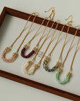 Natural Stone Multi-Layer Twist “Smile” Necklace