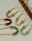 Natural Stone Multi-Layer Twist “Smile” Necklace