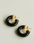 Natural Tiger’s Eye & Red Stone & Black Onyx Hoop Earrings - floysun