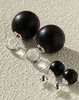 New Oriental Ebony Double-Sphere Stud Earrings
