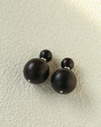 New Oriental Ebony Double-Sphere Stud Earrings