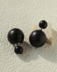 New Oriental Ebony Double-Sphere Stud Earrings