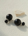 New Oriental Ebony Double-Sphere Stud Earrings
