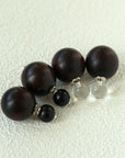 New Oriental Ebony Double-Sphere Stud Earrings